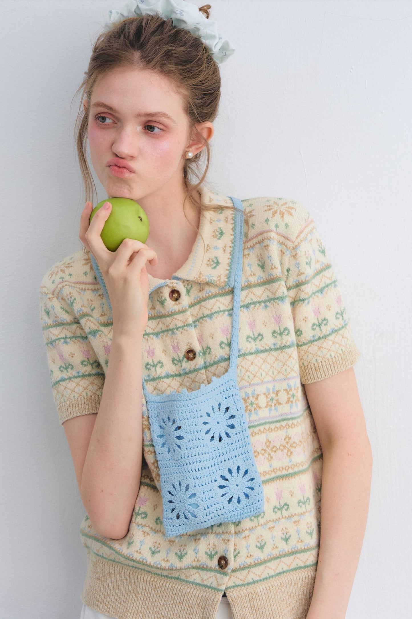 Wool Blend Fair Isle Top