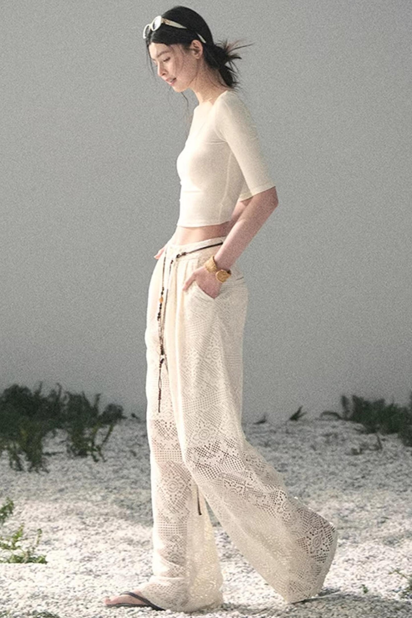 Lace Slim-Fit Cropped Top