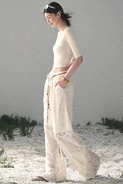 Lace Slim-Fit Cropped Top
