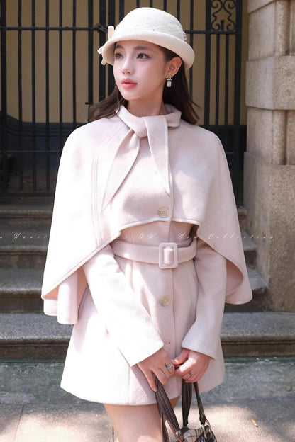 Showa Snowflake Wool Cape Coat