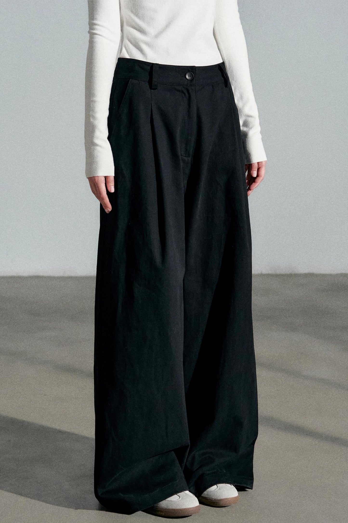 Empire High-Waisted Wide-Leg Trousers