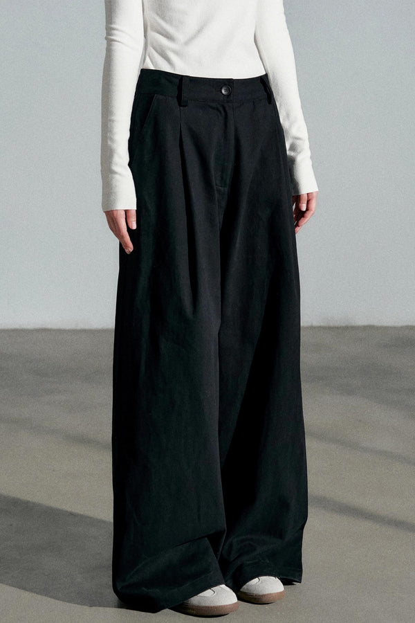 Empire High-Waisted Wide-Leg Trousers