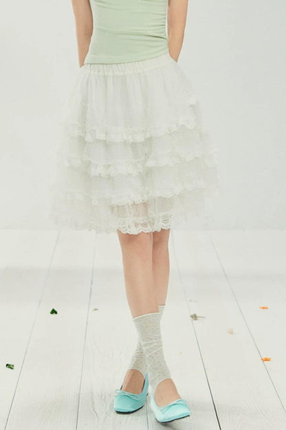Layered Lace Cake Skirt