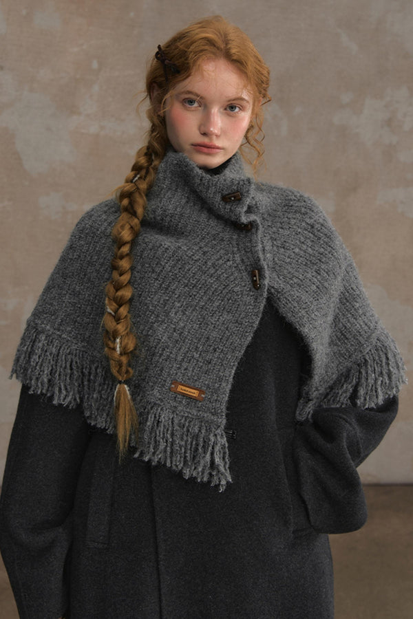 Wool Knitted Cape Cardigan