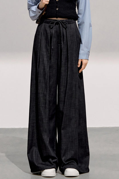 Cool Commuter Denim Wide-Leg Pants