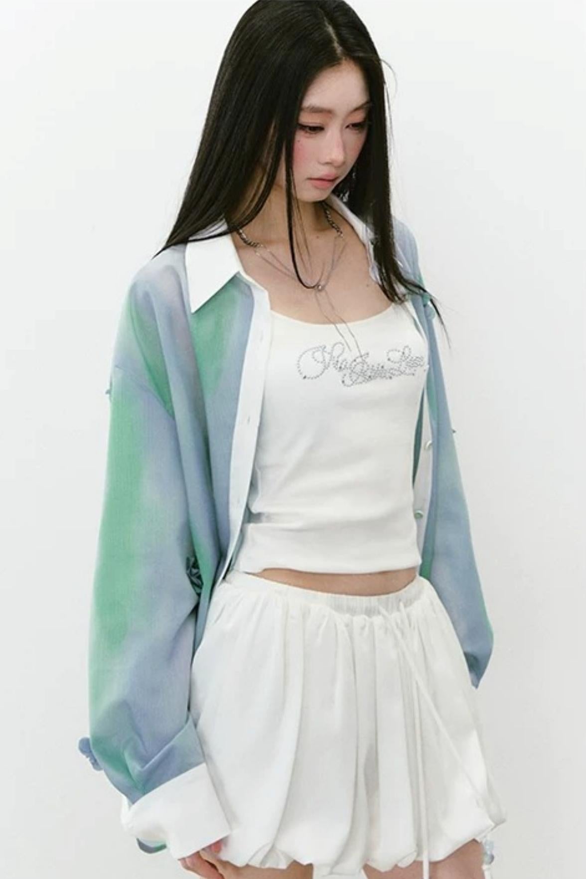 Chemise épaisse à fleurs avec protection solaire