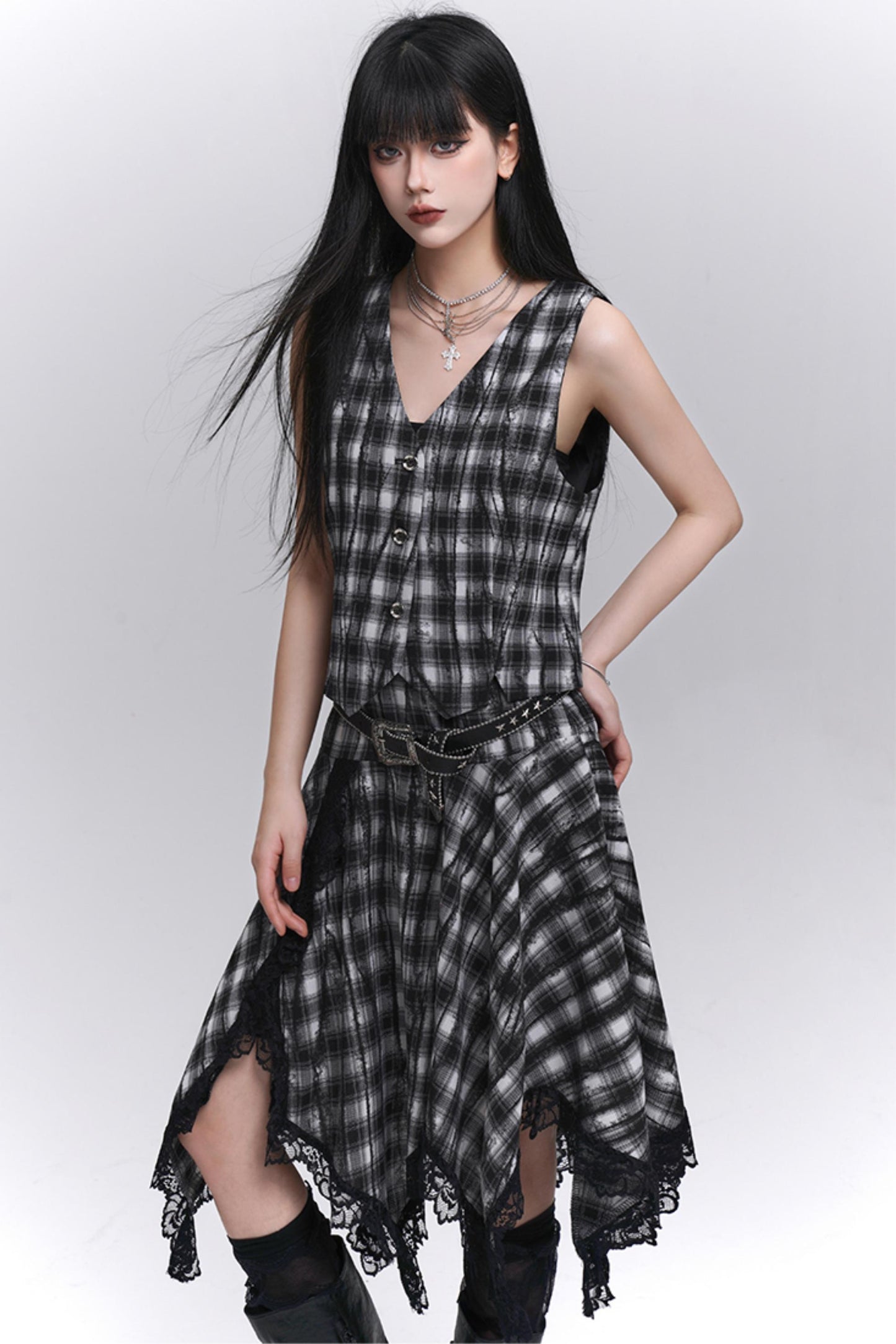 Summer Plaid Bustier Skirt Set-Up