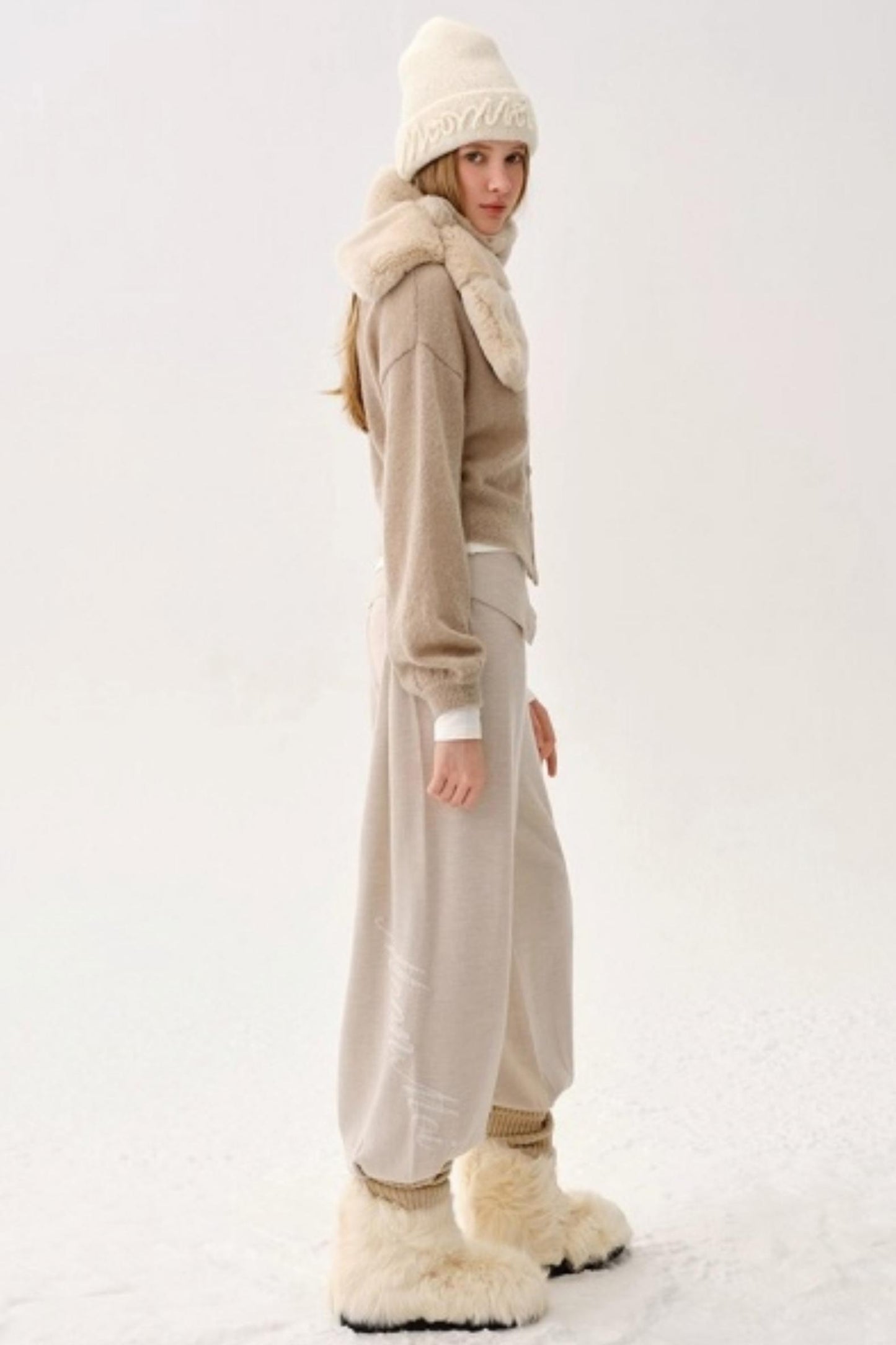 Wool Button-Up Knit Pants