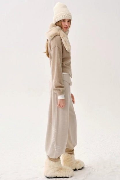 Wool Button-Up Knit Pants