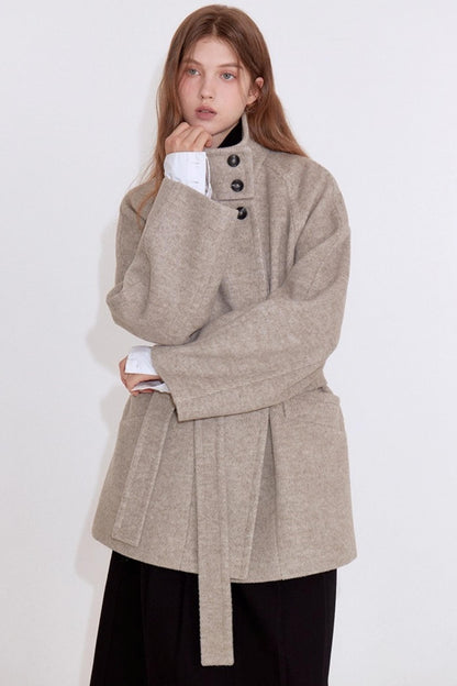 Variegated Twill Wool Coat