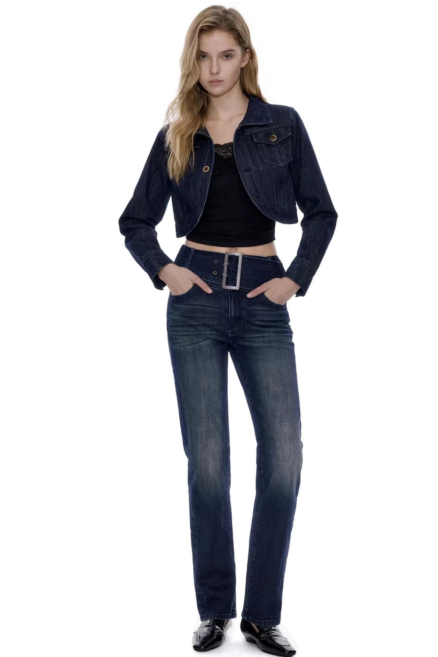 Structural Silhouette Short Denim Jacket