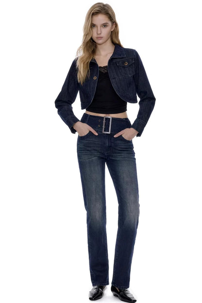 Structural Silhouette Short Denim Jacket