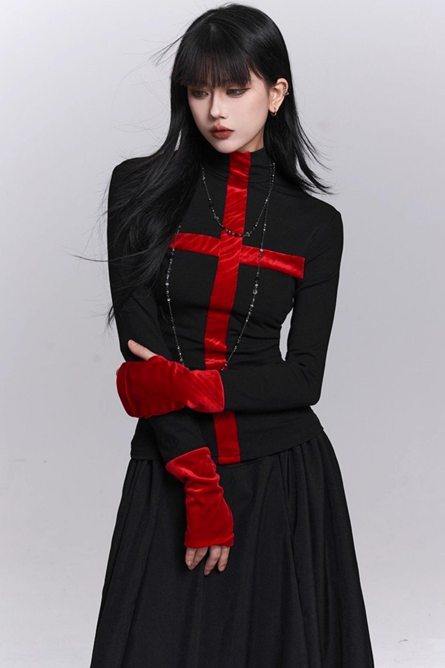Gothic Cross Collar Top