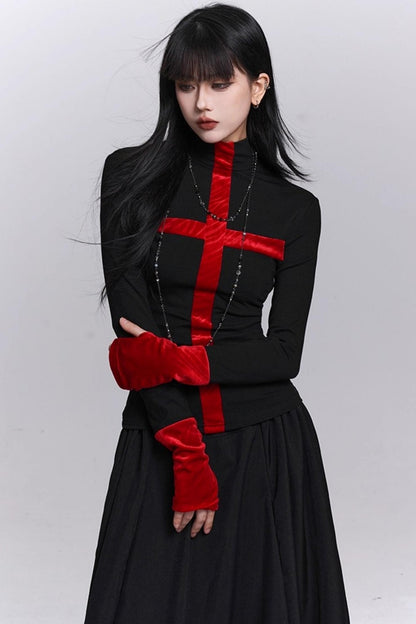 Gothic Cross Collar Top