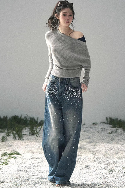 The Ashes Schulterfreies Strick-Oberteil