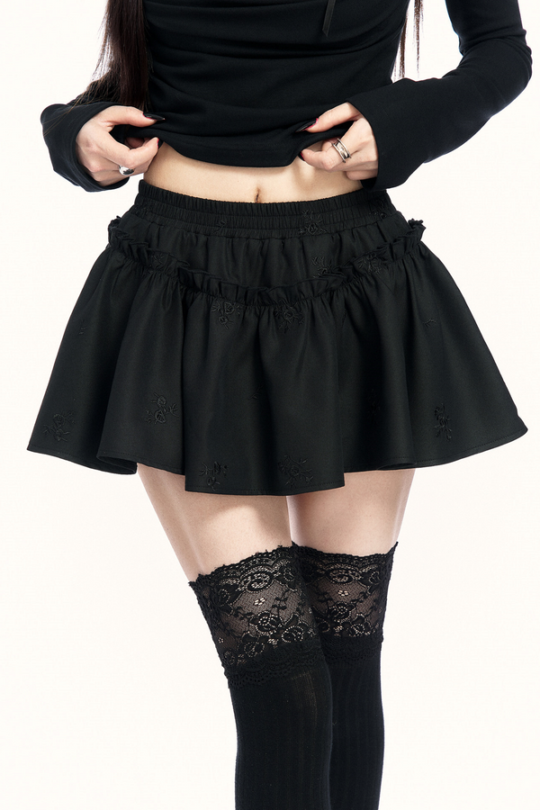 Ember Whisper Embroidery Skirt