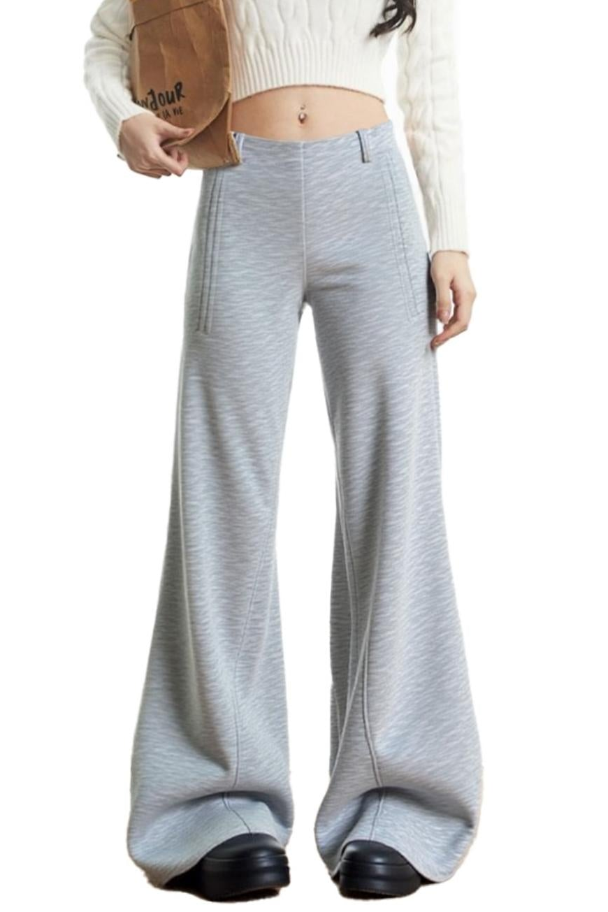 Pantaloni in felpa grigi effetto snellente