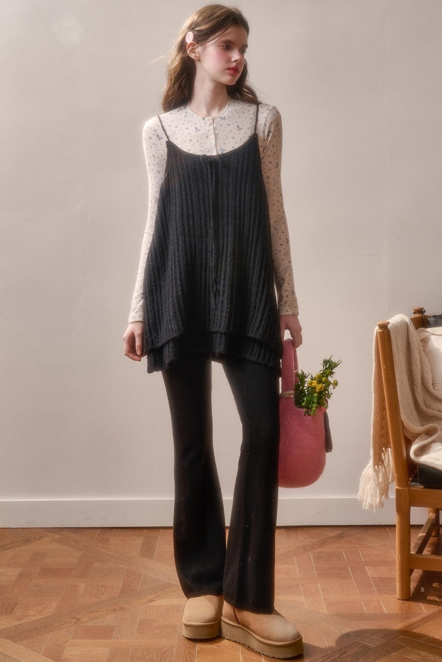 Soft Gemstone Wool Pants Set-Up