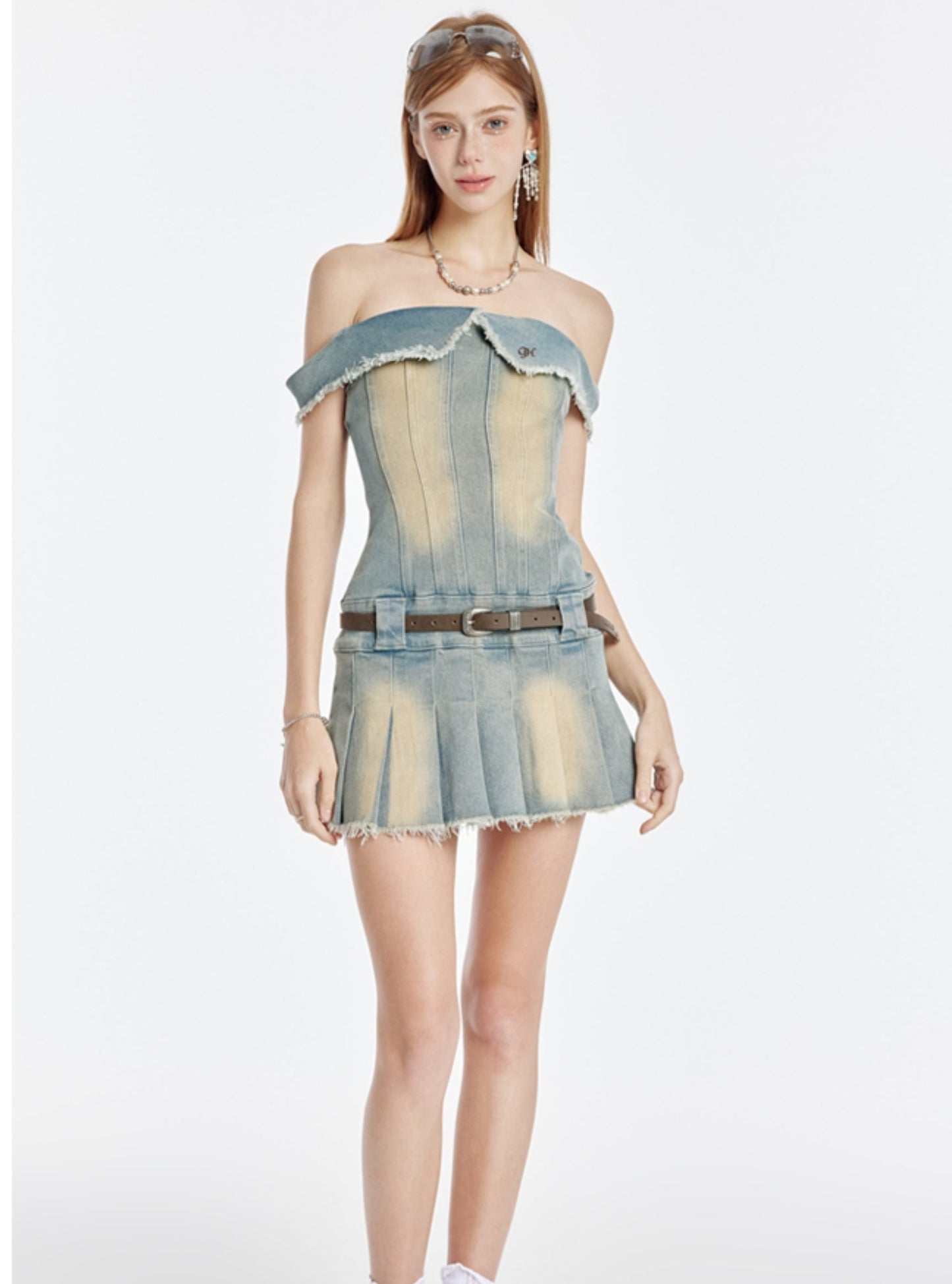 One-Shoulder Denim Dress