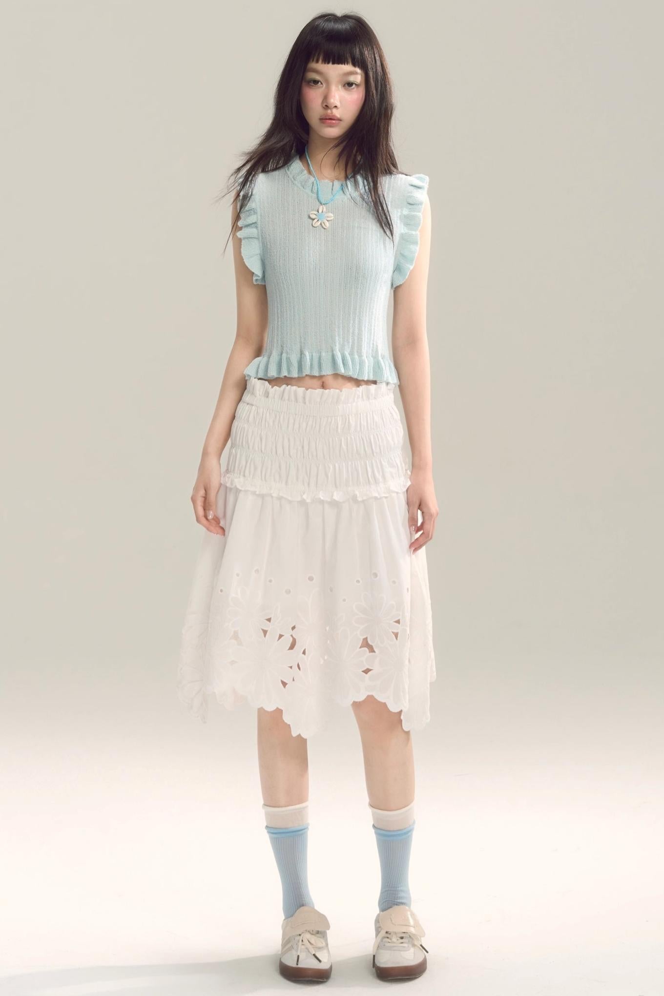 Whispering Daisy Asymmetrical Skirt Top