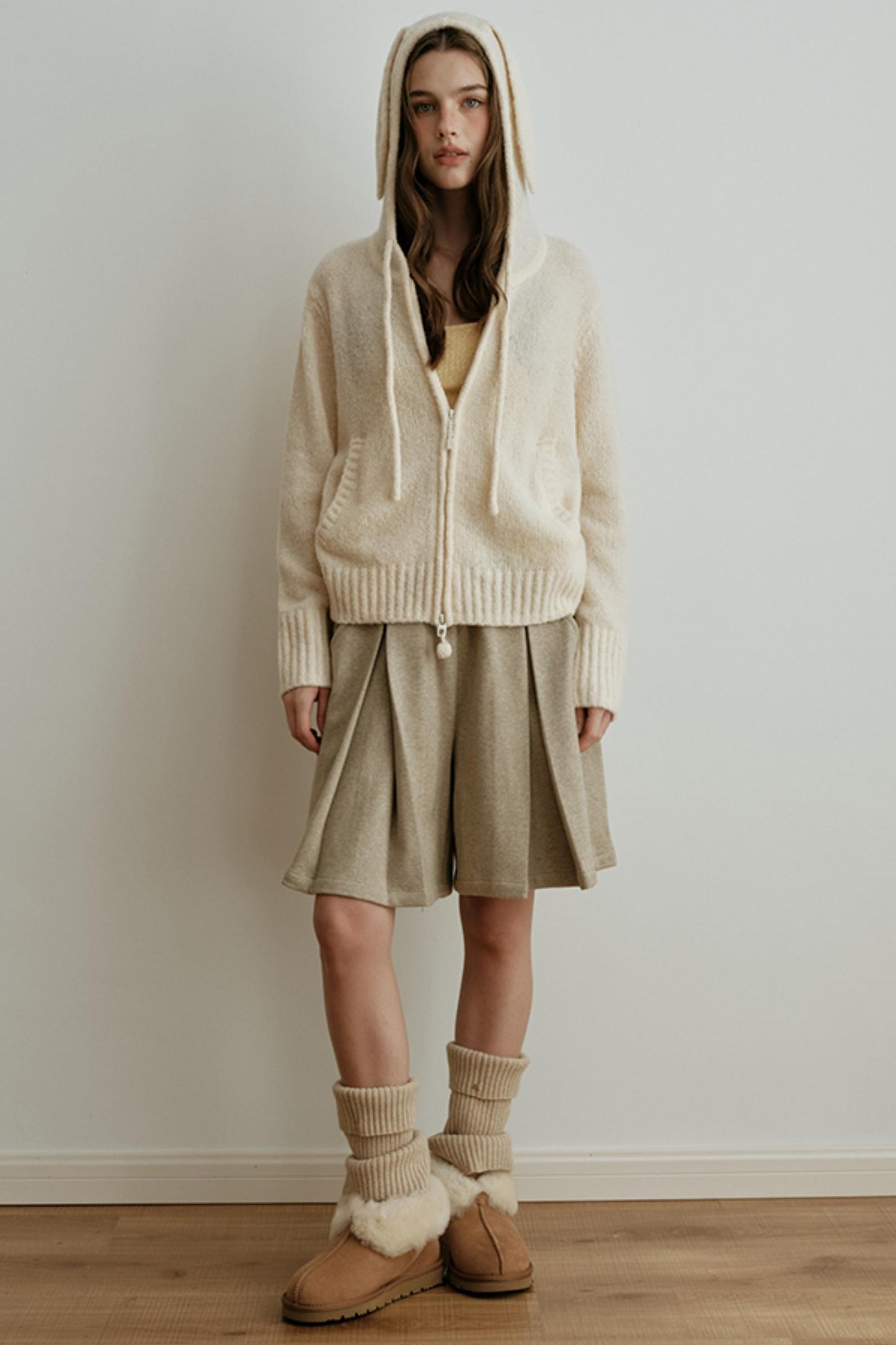 Yarn-Dyed Wool Bermuda Skirt