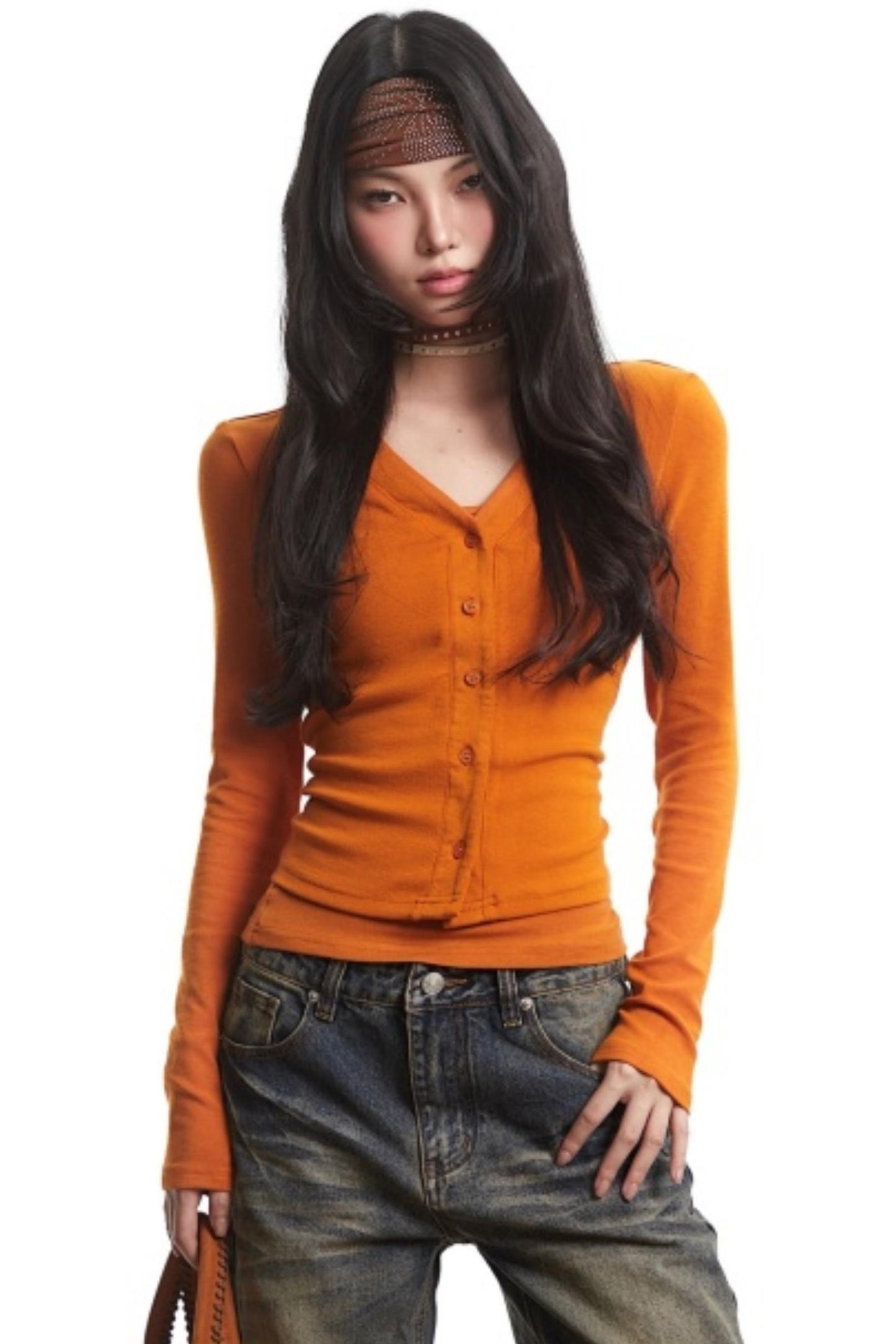 Pure Desire Orange Cardigan Top