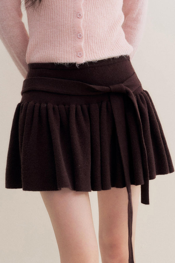Chocolate Wool A-Line Skirt