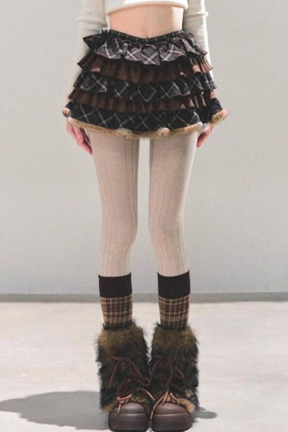 Maillard Poetry Plaid Skirt