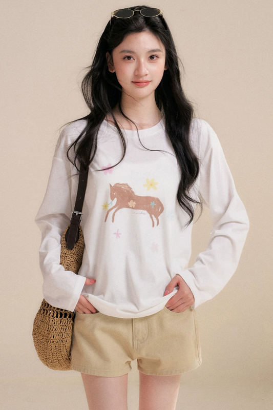 Hand-Painted Floral Cloud Blouse