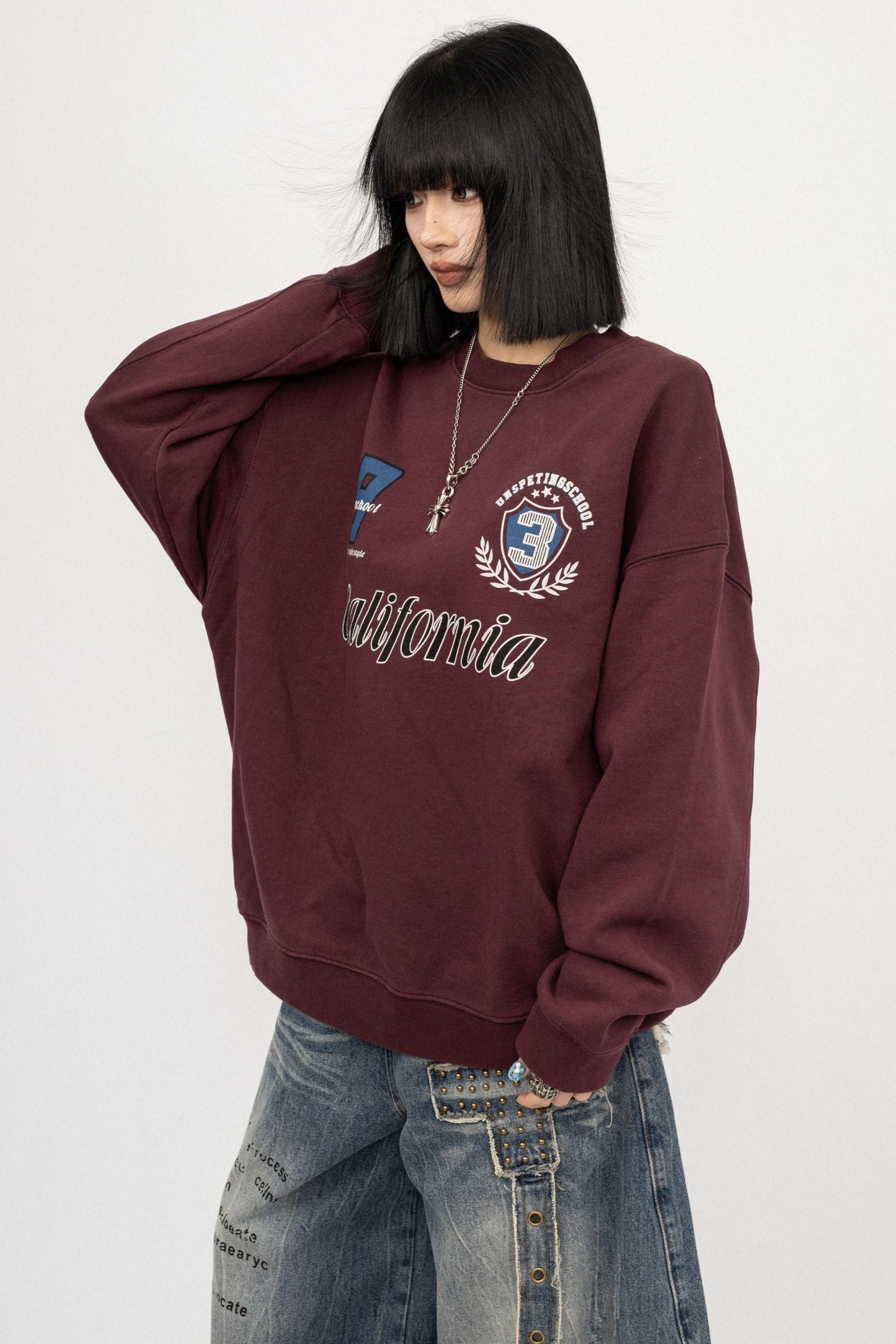 Vintage Gray Crew Neck Top