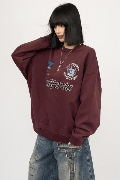 Vintage Gray Crew Neck Top