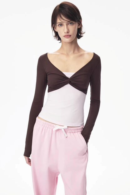 Color-Blocked Carrot Pants