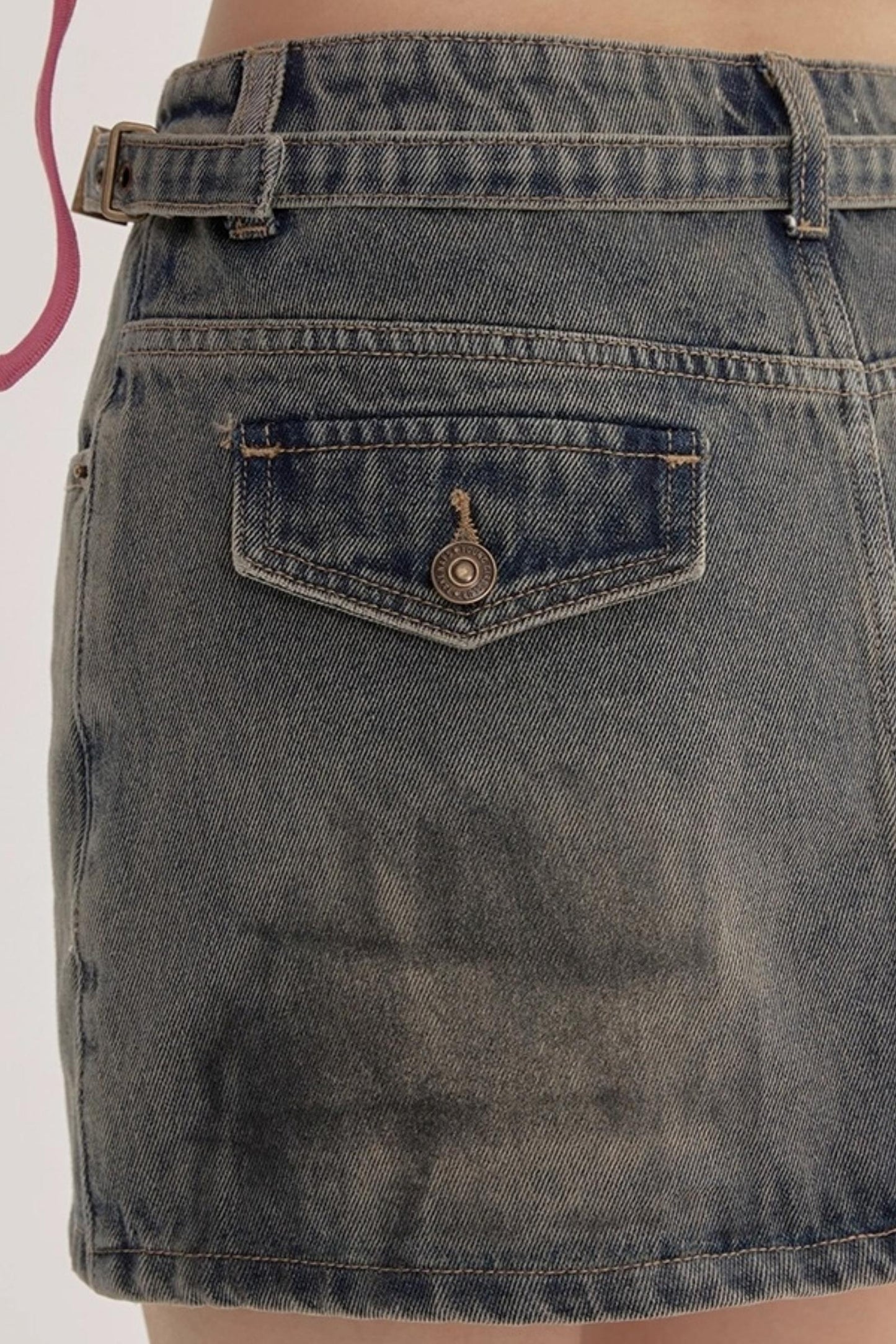 Distressed Denim Skirt