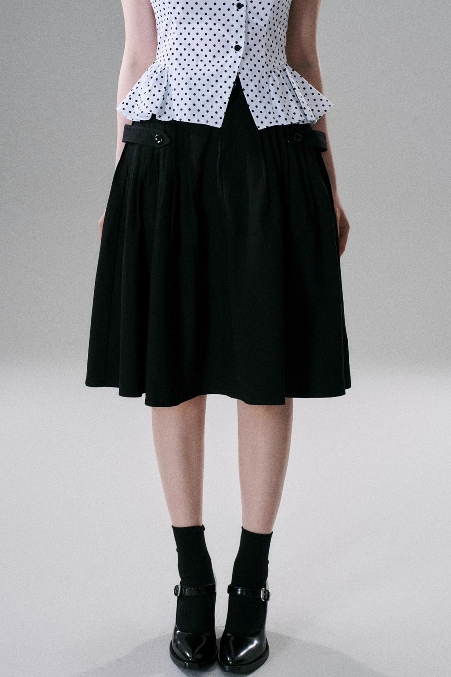 Japanese Style Cotton Pleated Skirt