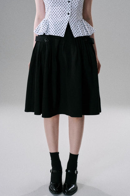 Japanese Style Cotton Pleated Skirt