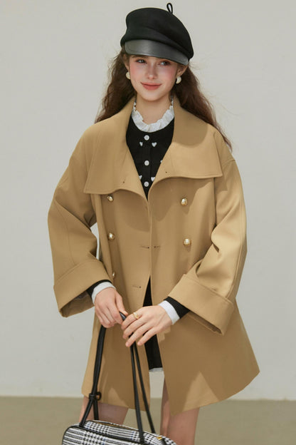Retro Drop Sleeve Midi Coat