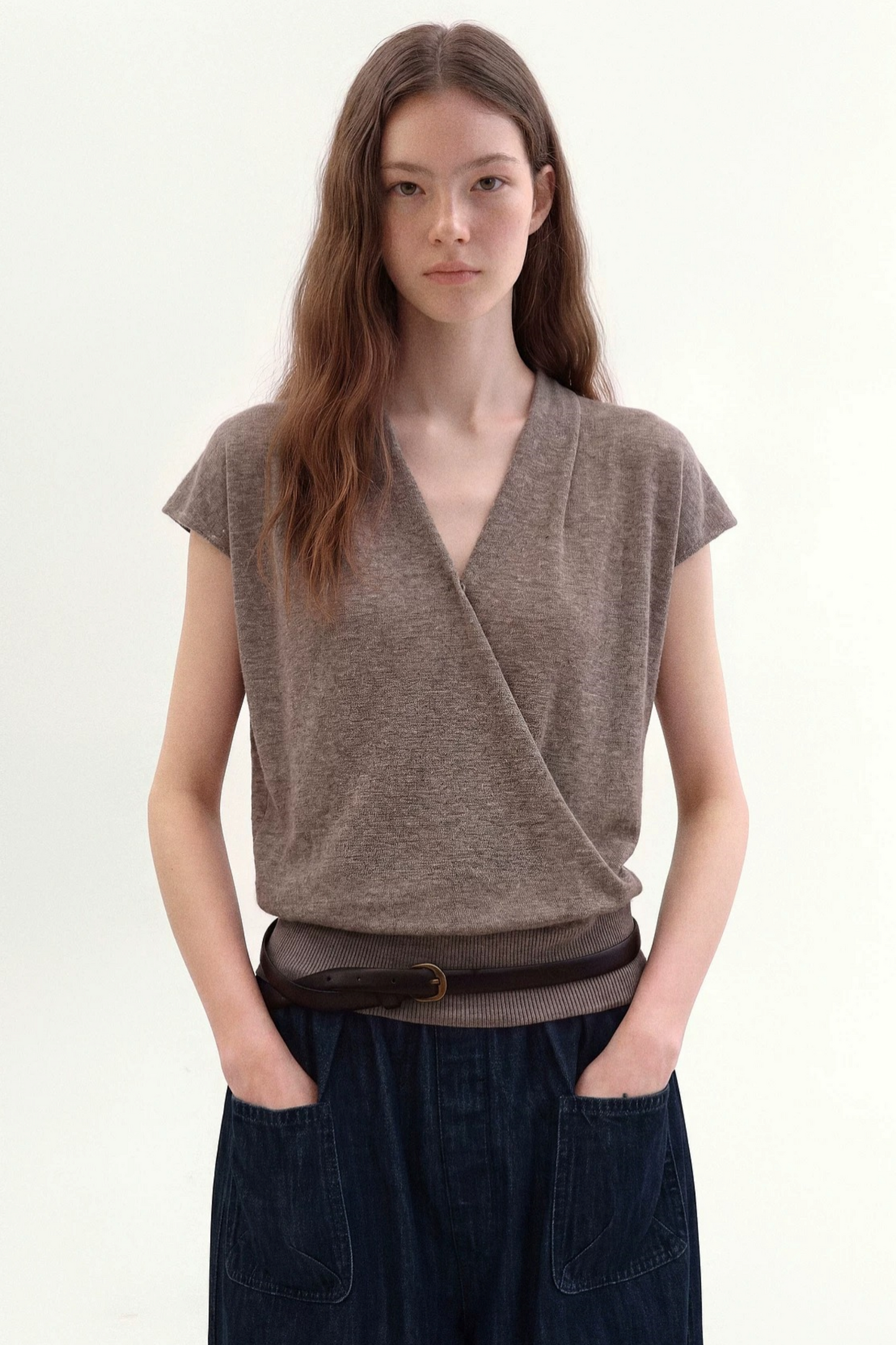 Strickoberteil mit Flatterärmeln