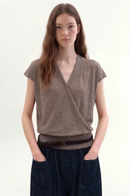 Strickoberteil mit Flatterärmeln