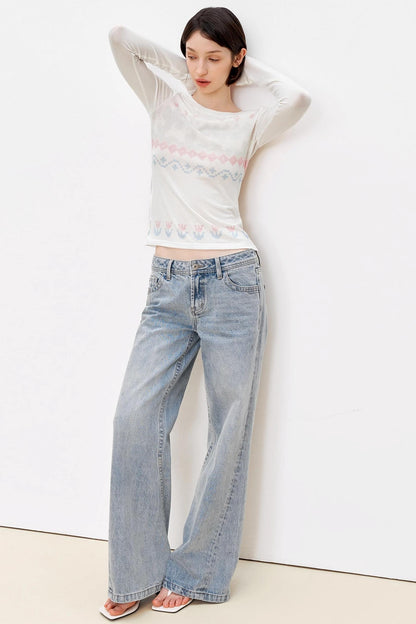 Fair Isle Wool Blend Long Sleeve Tee