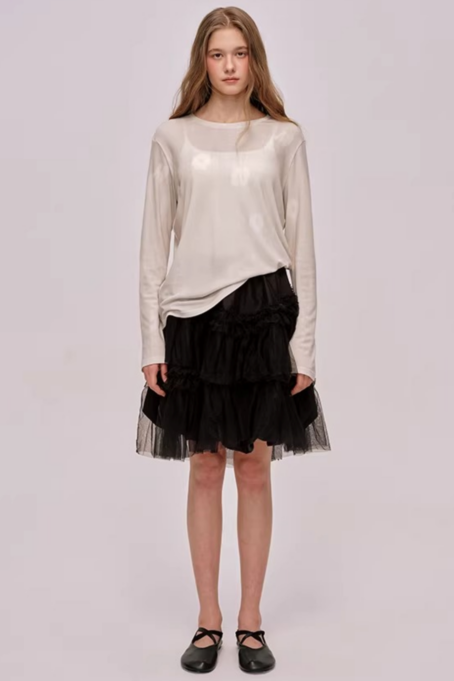Pull romantique en lyocell et laine