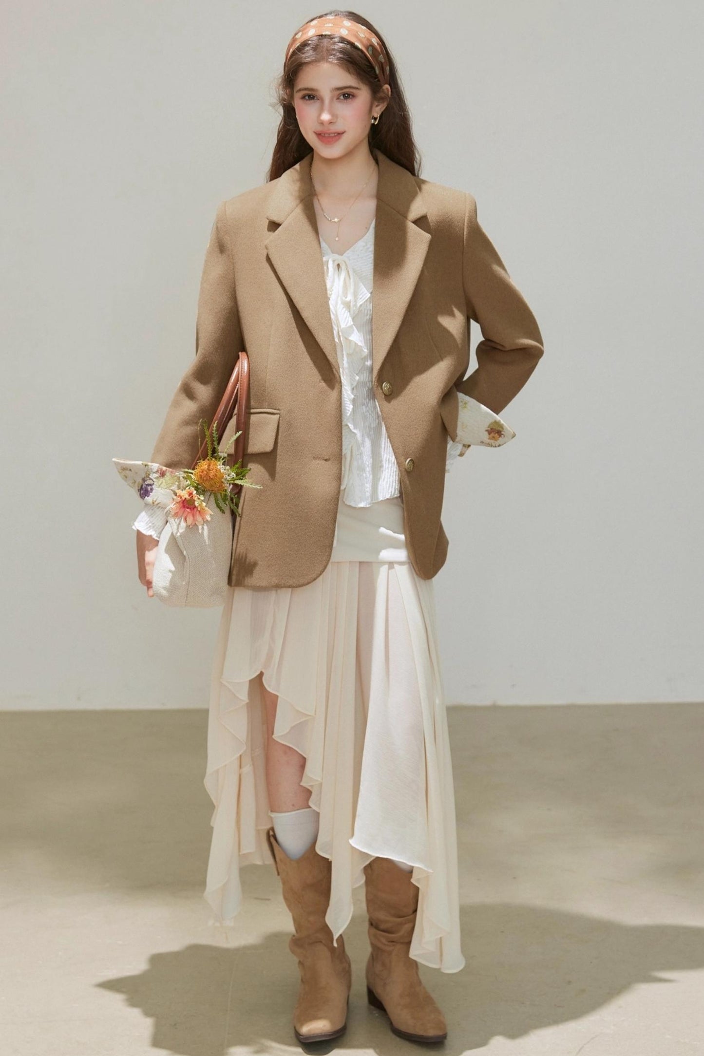 Jacquard Woolen Coat