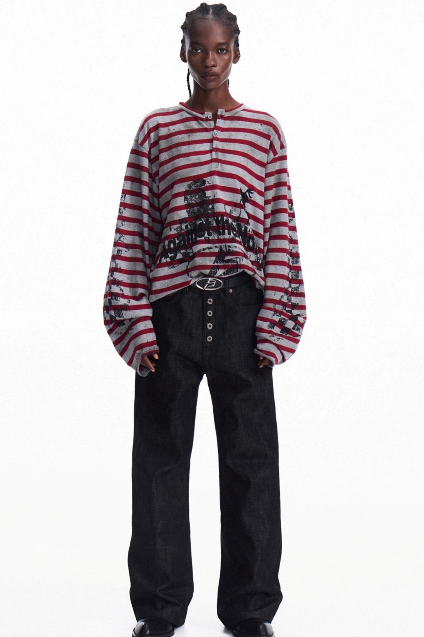 Striped Knit Half Cardigan