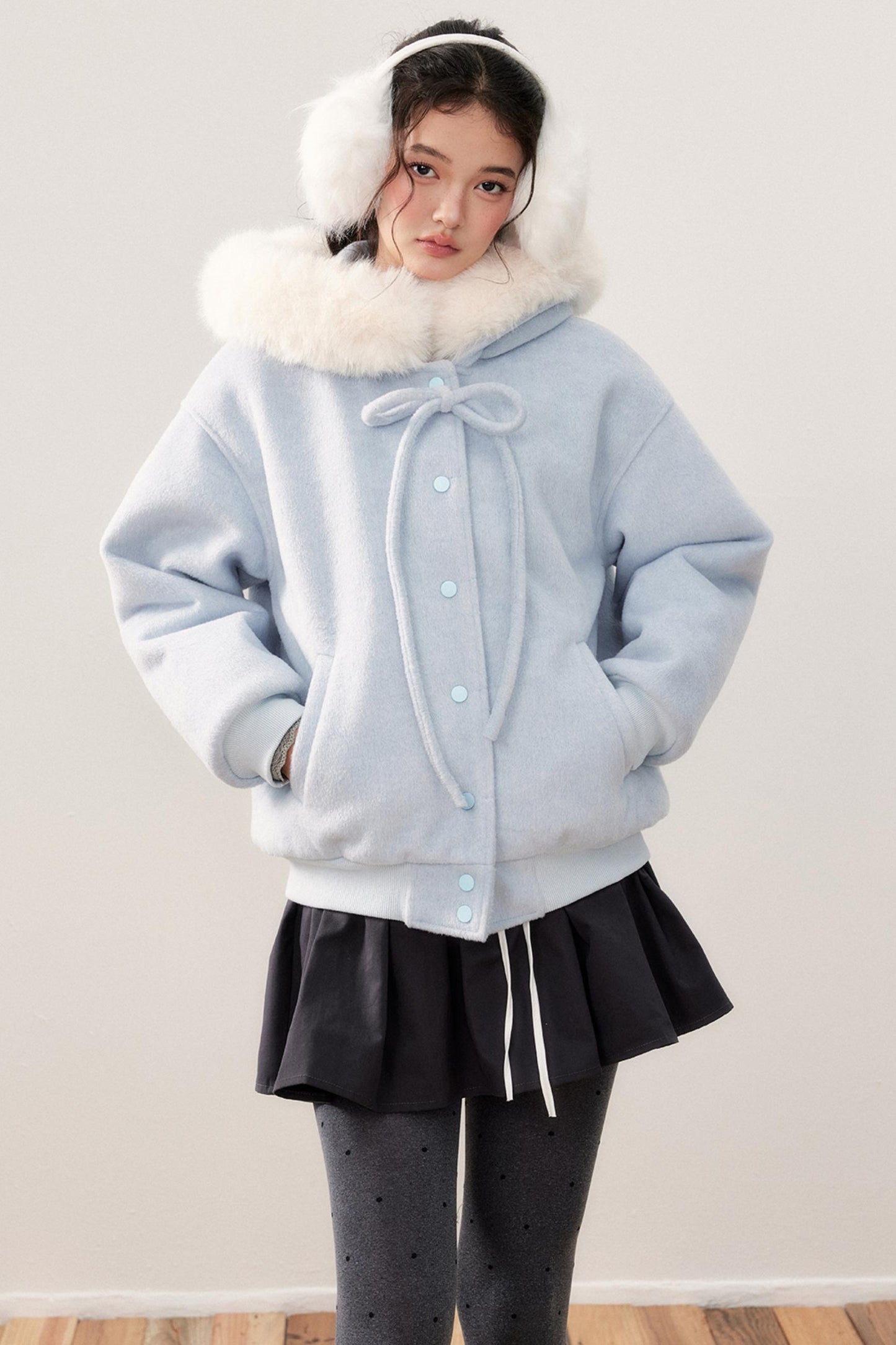 Fur Collar Hooded Padded Jacket
