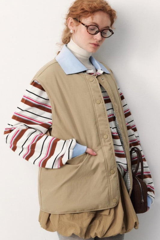 Reversible Plaid Down Vest