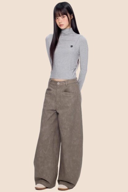 Retro Scimitar Wide-Leg Pants