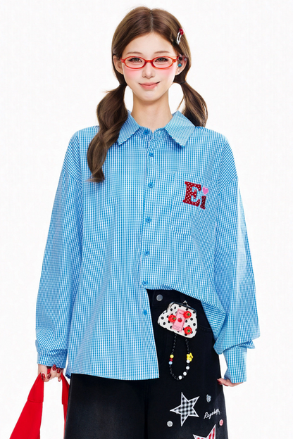 Patchwork Plaid Blouse