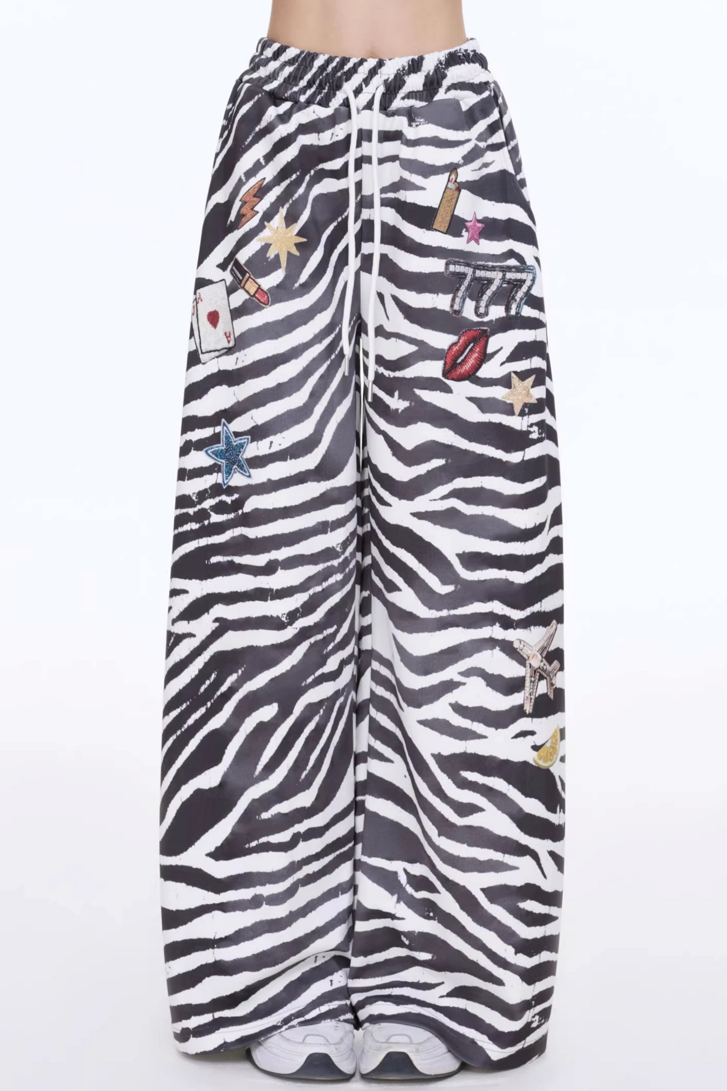 Retro Striped Wide-Leg Pants