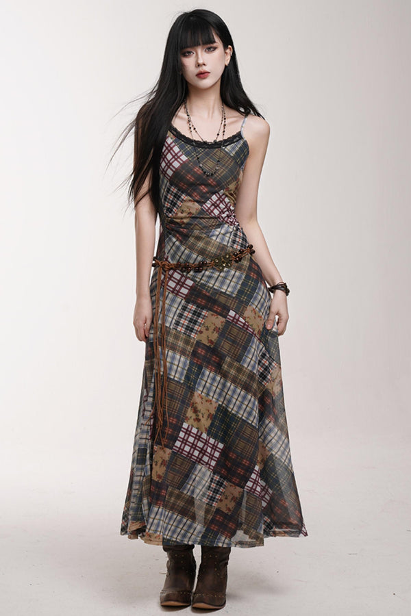 Plaid Summer Halter Dress