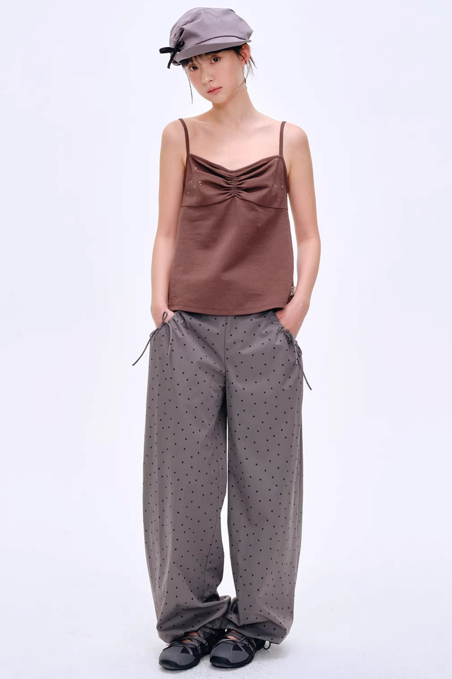 French Curved Pleated Camisole