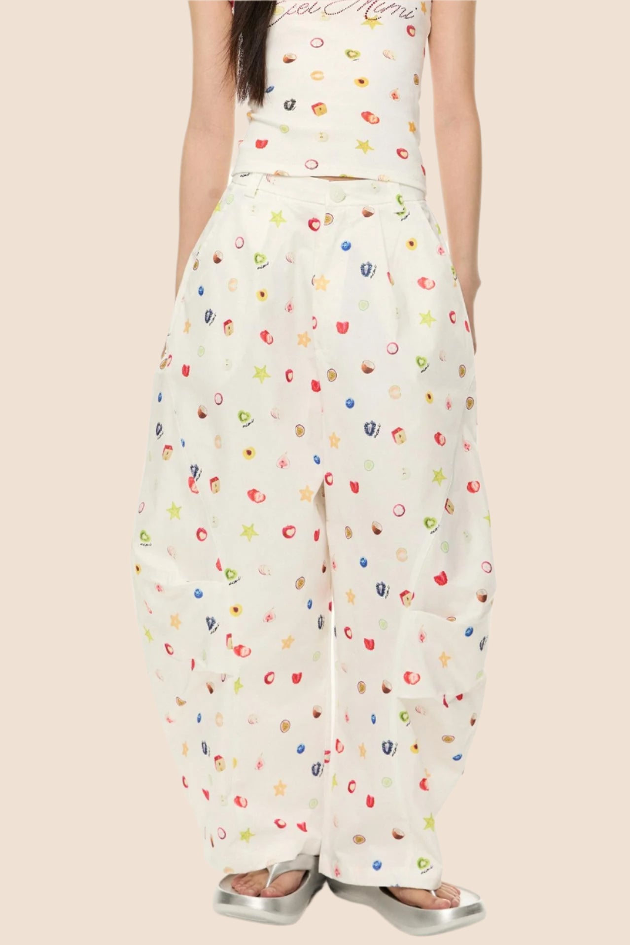 Printed Short Sleeve T-Shirt Camisole Set-Up